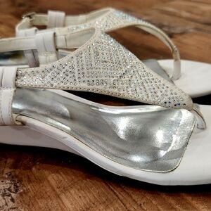 Elegant White and Silver Women's Sandals